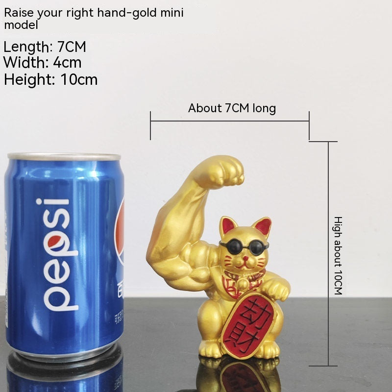 Lucky Cat Ornaments With Muscle Arms
