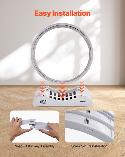 Roue de course interactive pour chat d'intérieur – Diamètre 80 cm – Tapis d'exercice blanc