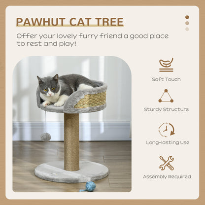 Arbre à chat PawHut avec poteaux à griffer, gris
