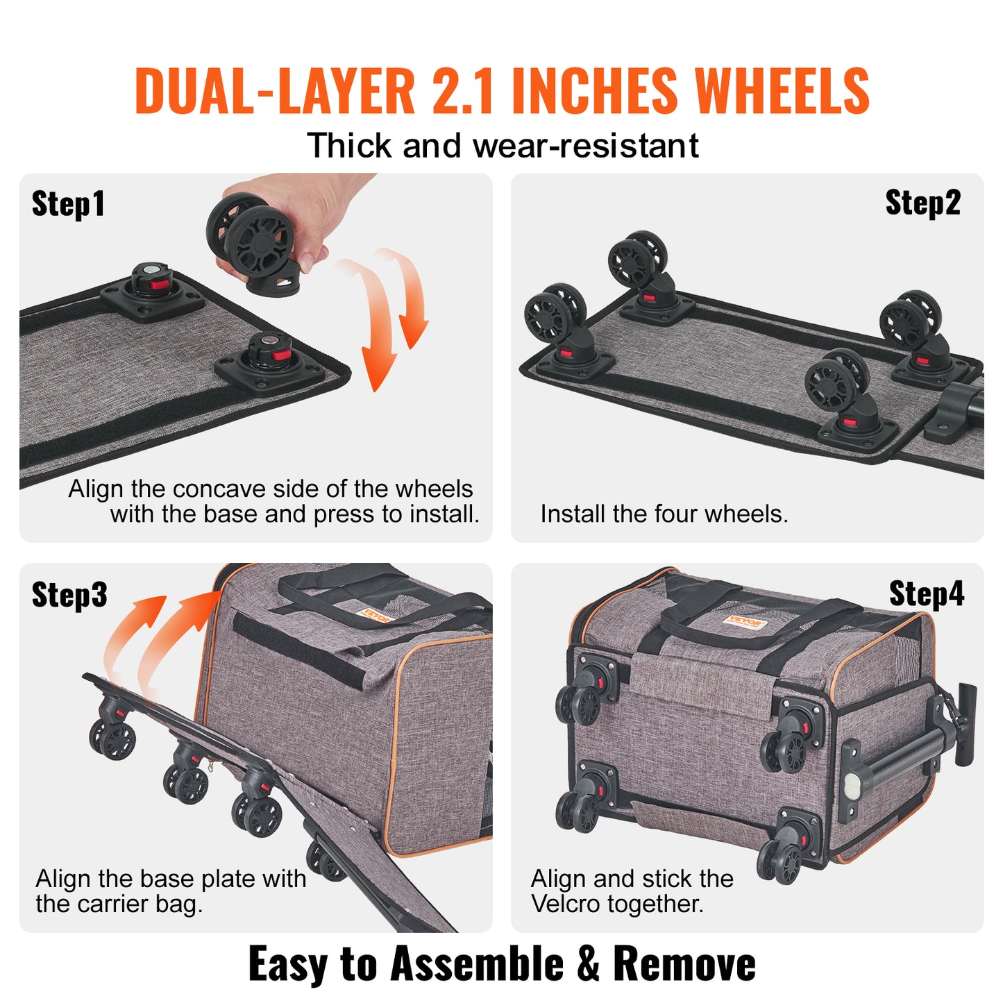 Sac de transport pour chat VEVOR avec roues, sac de transport roulant pour animaux approuvé par les compagnies aériennes