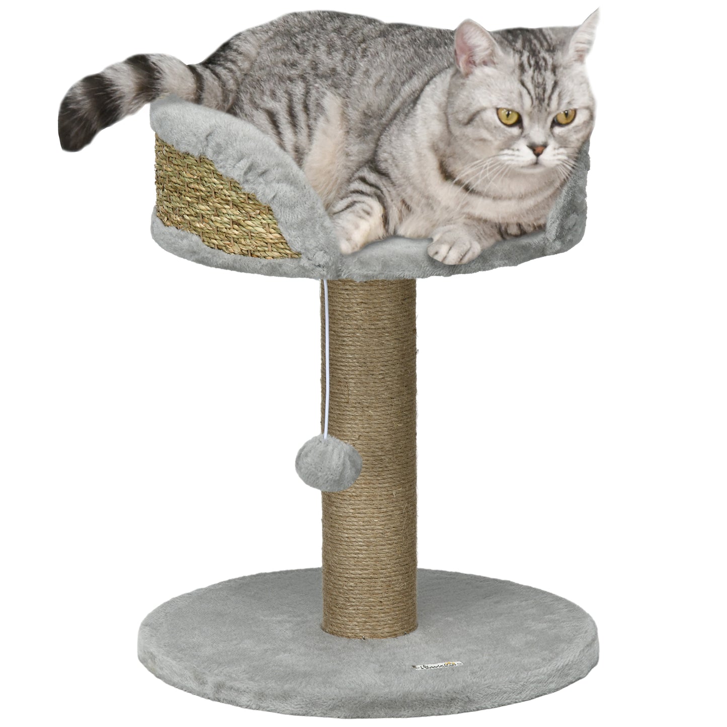Arbre à chat PawHut avec poteaux à griffer, gris