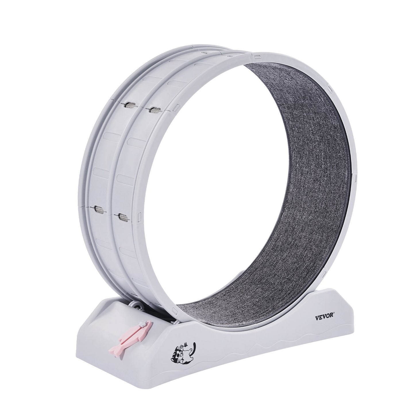 Roue de course interactive pour chat d'intérieur – Diamètre 80 cm – Tapis d'exercice blanc