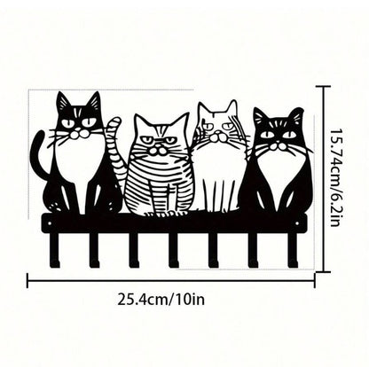 Patère murale chat mignon – adorable décoration en forme de chat pour la maison, crochets muraux solides en métal