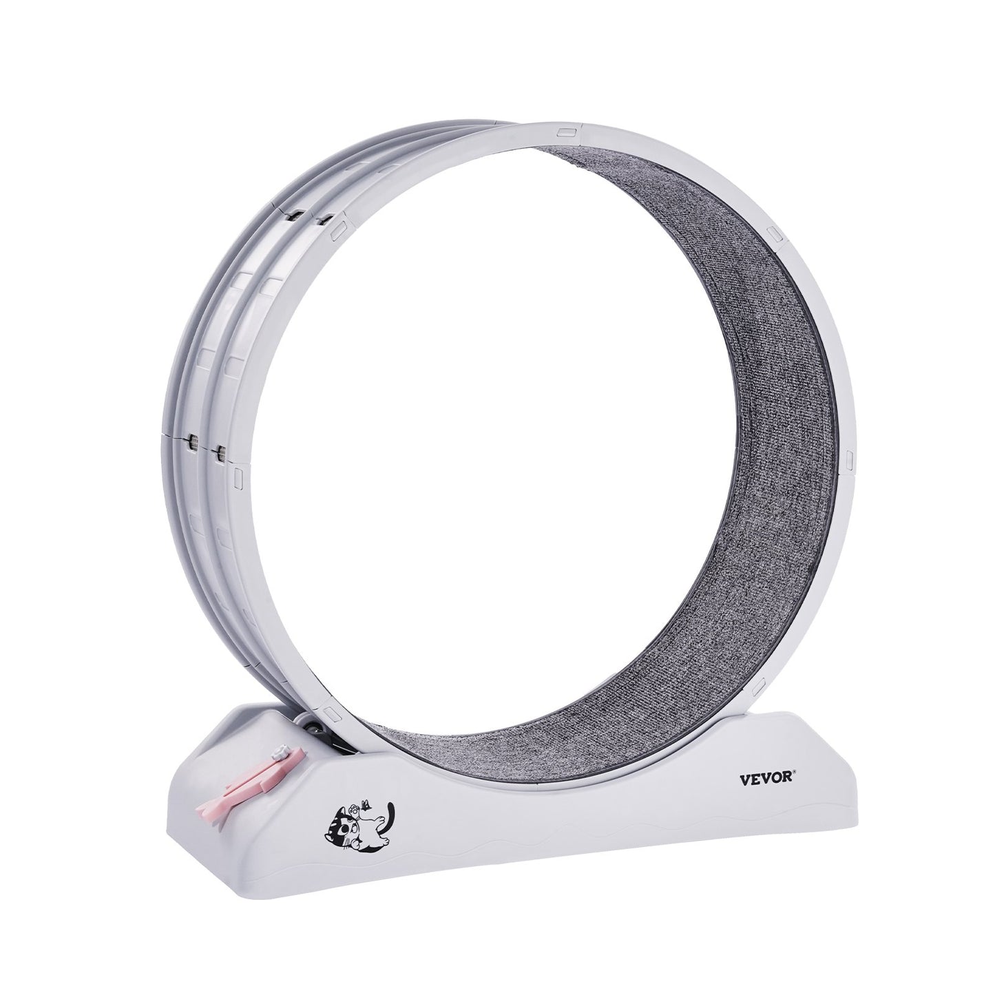 Roue de course interactive pour chat d'intérieur – Diamètre 80 cm – Tapis d'exercice blanc