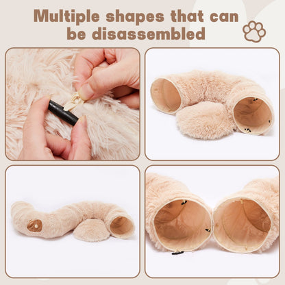 Tunnel interactif "Donut" en peluche pour chat et lapin - Design Peekaboo